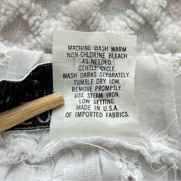 Vintage Judy Bond White Eyelet Gathered Waist Skirt Size 16 Made in the USA - Picture 9 of 9